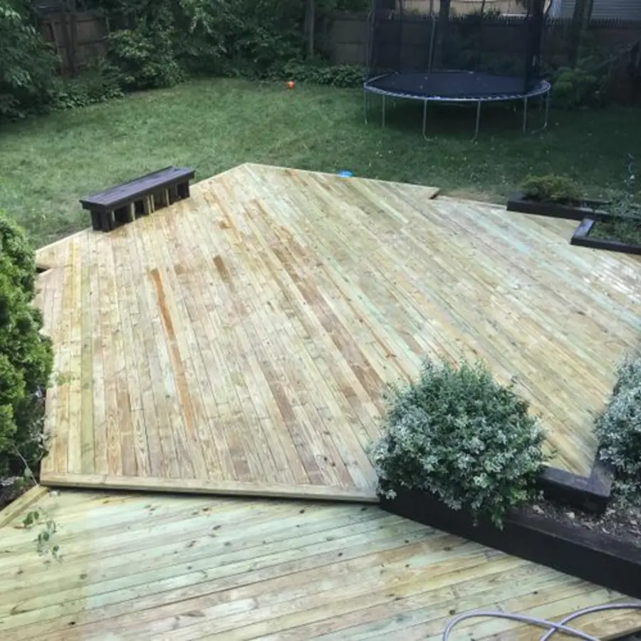 Completed new wood deck surface